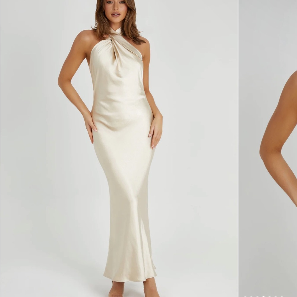 Meshki LAURA Halter Satin Gown